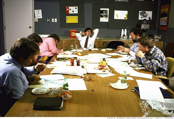 Jay Elliot with Steve Jobs at Apple in the early 1980s